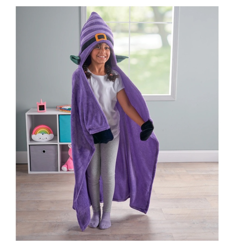 Your Zone Kids Purple Witch Glow in the Dark Hooded Throw New with Tags